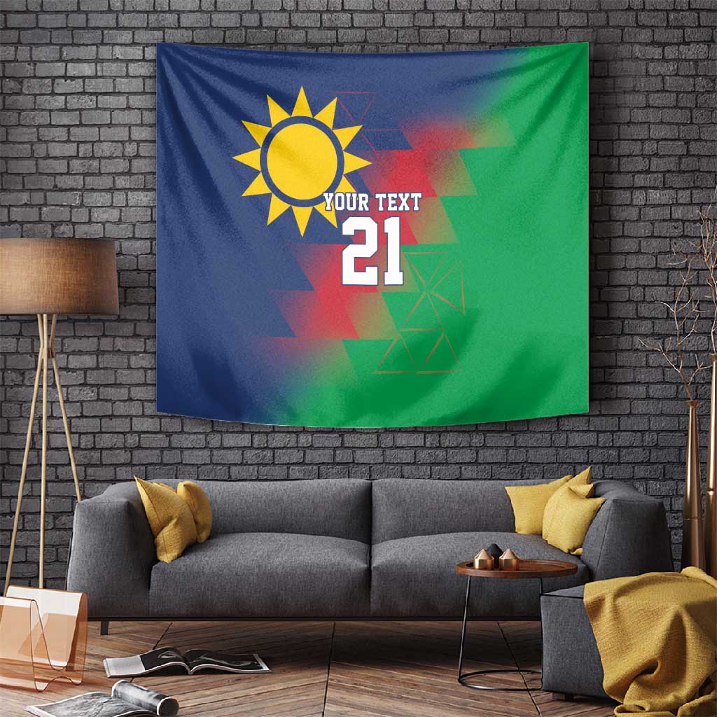 Custom Cricket African Namibia Tapestry Namibian Gold Sun Flag Motif LT9