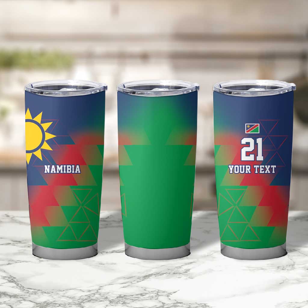 Custom Cricket African Namibia Tumbler Cup Namibian Gold Sun Flag Motif LT9