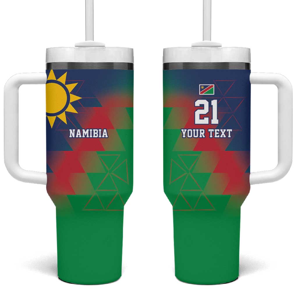 Custom Cricket African Namibia Tumbler With Handle Namibian Gold Sun Flag Motif LT9