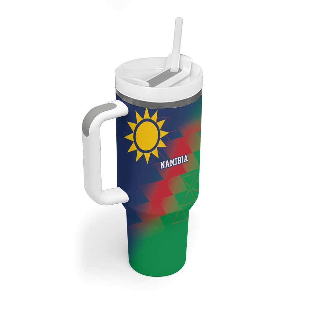 Custom Cricket African Namibia Tumbler With Handle Namibian Gold Sun Flag Motif LT9