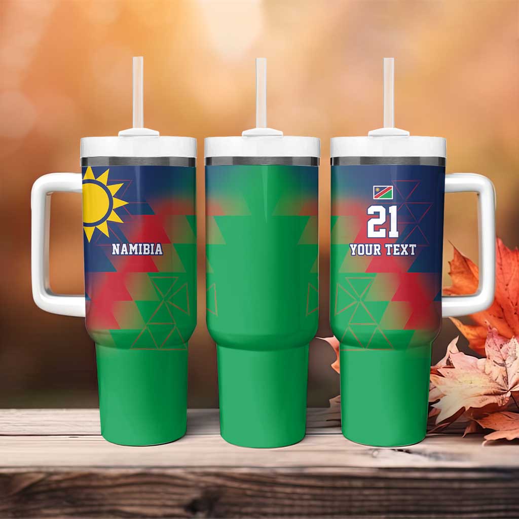 Custom Cricket African Namibia Tumbler With Handle Namibian Gold Sun Flag Motif LT9
