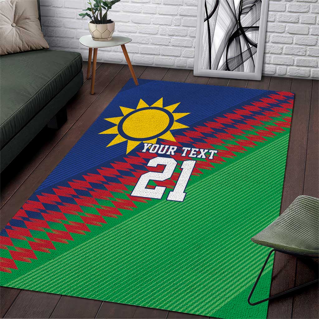 Custom Cricket African Namibia Area Rug Namibian Sporty Pattern Flag Motif LT9