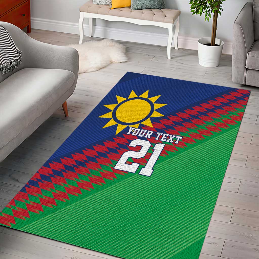 Custom Cricket African Namibia Area Rug Namibian Sporty Pattern Flag Motif LT9