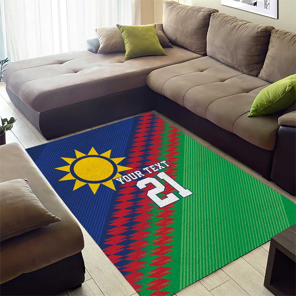 Custom Cricket African Namibia Area Rug Namibian Sporty Pattern Flag Motif LT9
