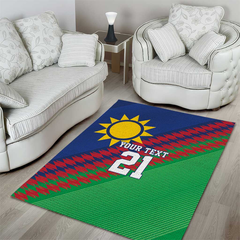 Custom Cricket African Namibia Area Rug Namibian Sporty Pattern Flag Motif LT9