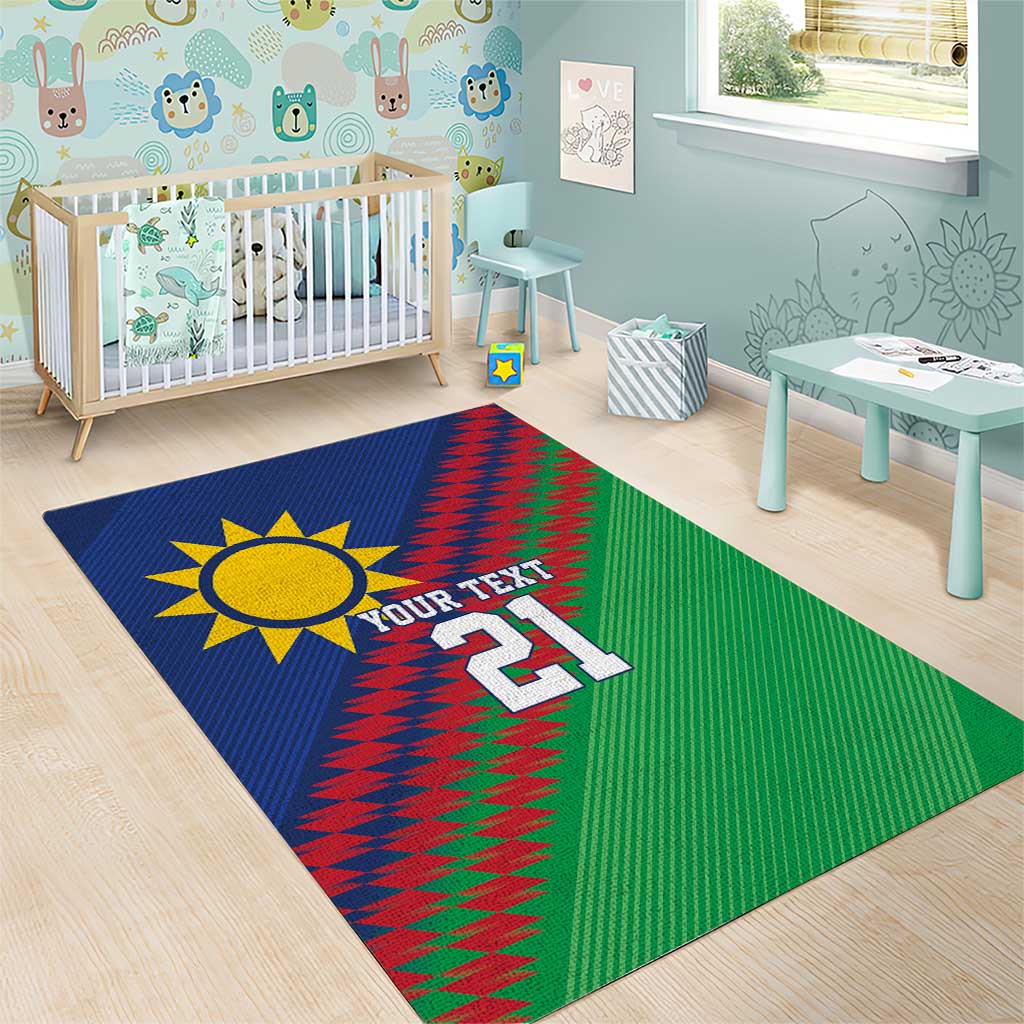 Custom Cricket African Namibia Area Rug Namibian Sporty Pattern Flag Motif LT9