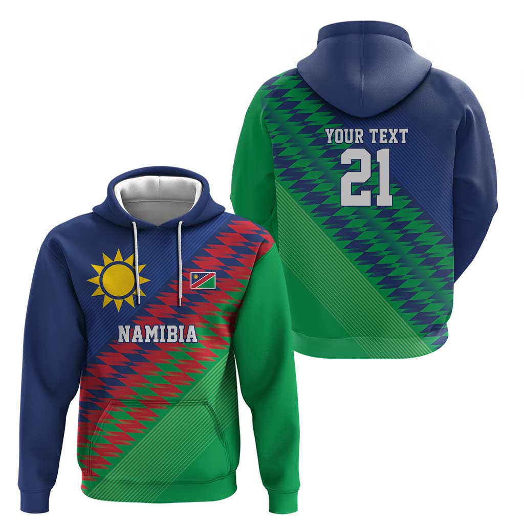 Namibia Cricket Custom Hoodie Namibian Sporty Pattern Flag Motif LT9