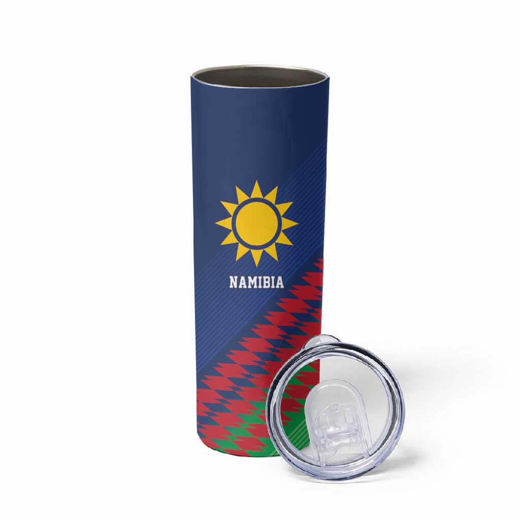 Custom Cricket African Namibia Skinny Tumbler Namibian Sporty Pattern Flag Motif LT9