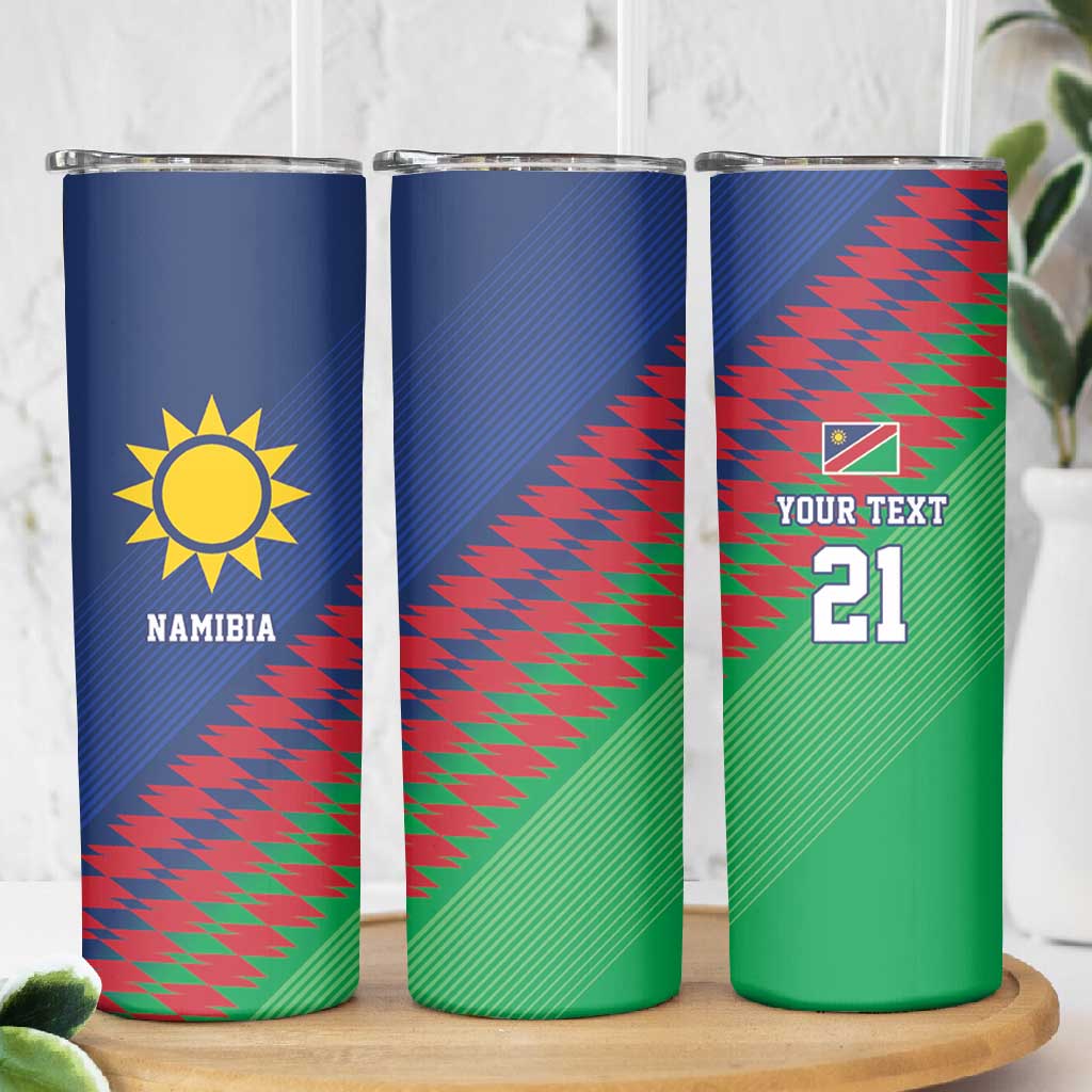 Custom Cricket African Namibia Skinny Tumbler Namibian Sporty Pattern Flag Motif LT9