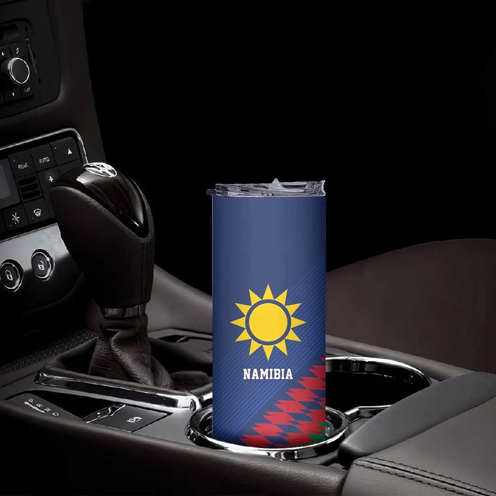 Custom Cricket African Namibia Skinny Tumbler Namibian Sporty Pattern Flag Motif LT9