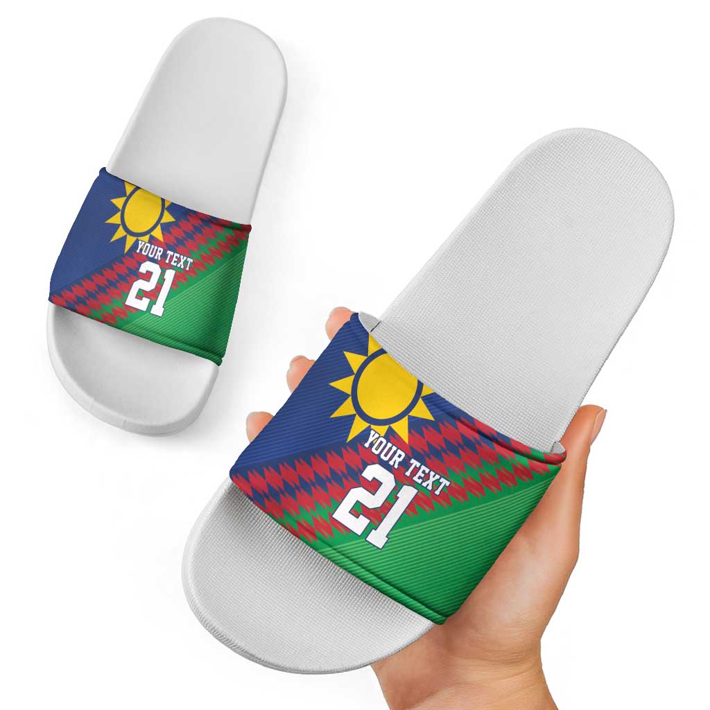 Namibia Cricket Custom Slide Sandals Namibian Sporty Pattern Flag Motif LT9