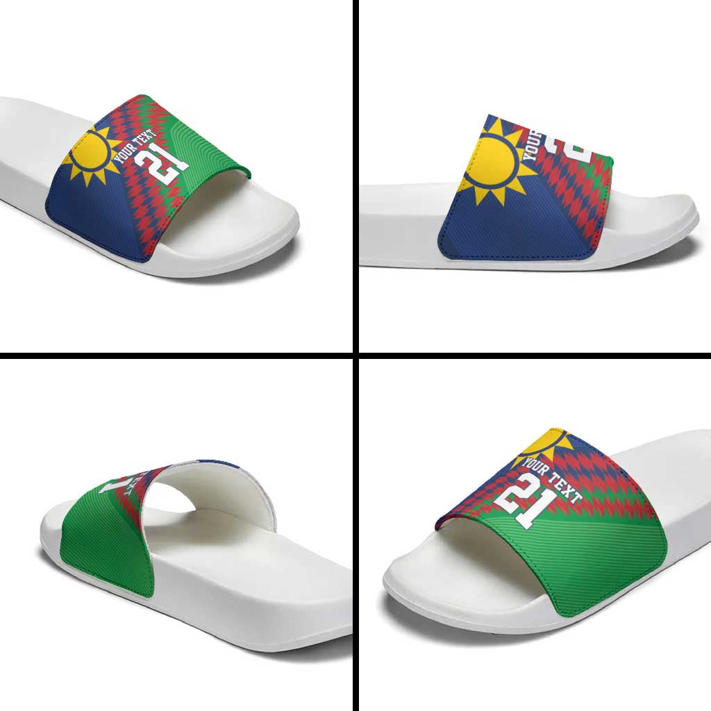 Namibia Cricket Custom Slide Sandals Namibian Sporty Pattern Flag Motif LT9