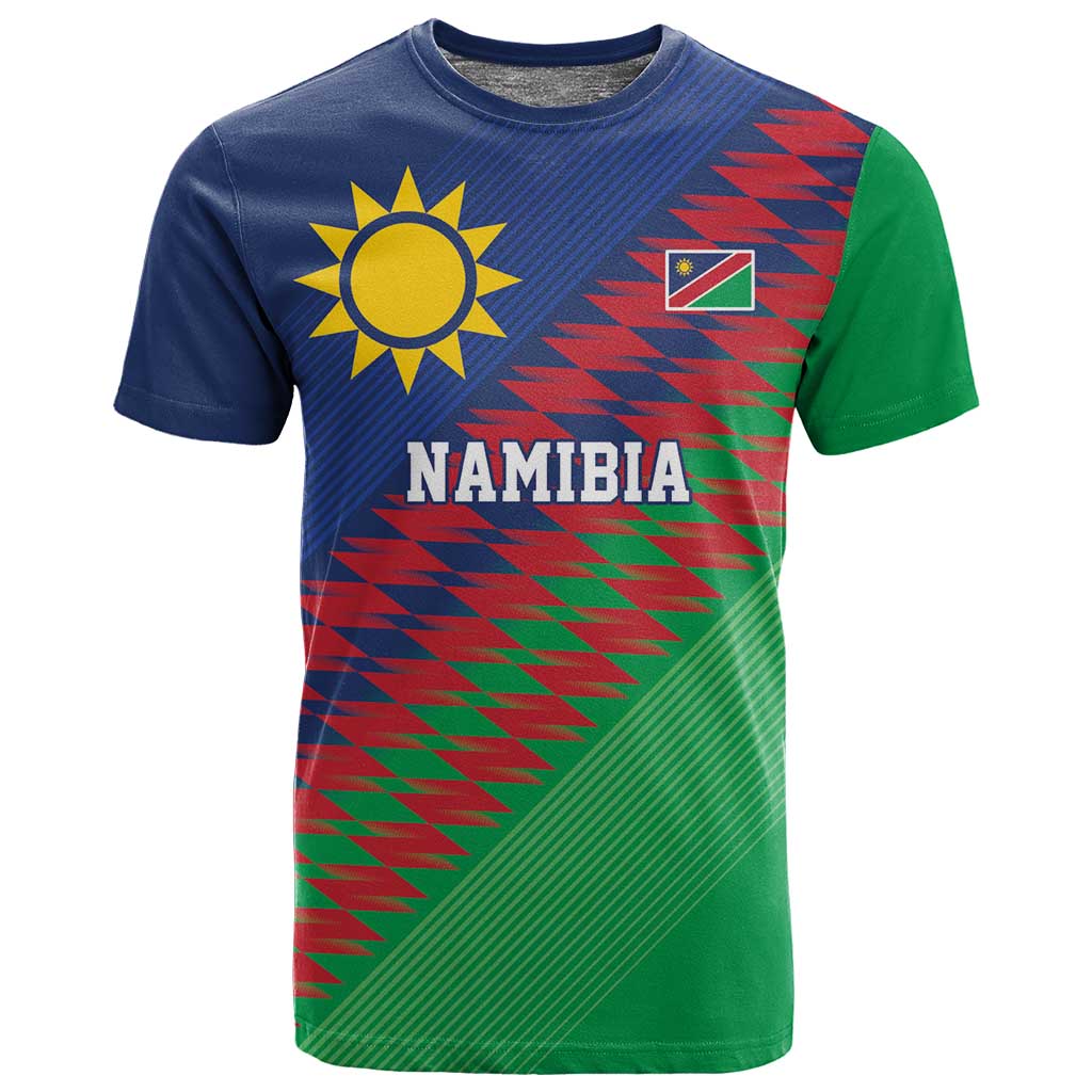 Custom Cricket African Namibia T shirt Namibian Sporty Pattern Flag Motif LT9