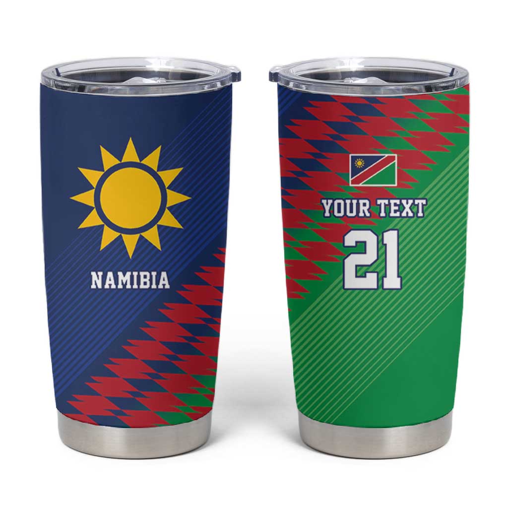 Custom Cricket African Namibia Tumbler Cup Namibian Sporty Pattern Flag Motif LT9
