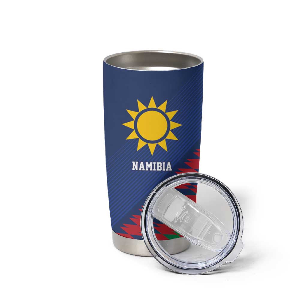 Custom Cricket African Namibia Tumbler Cup Namibian Sporty Pattern Flag Motif LT9
