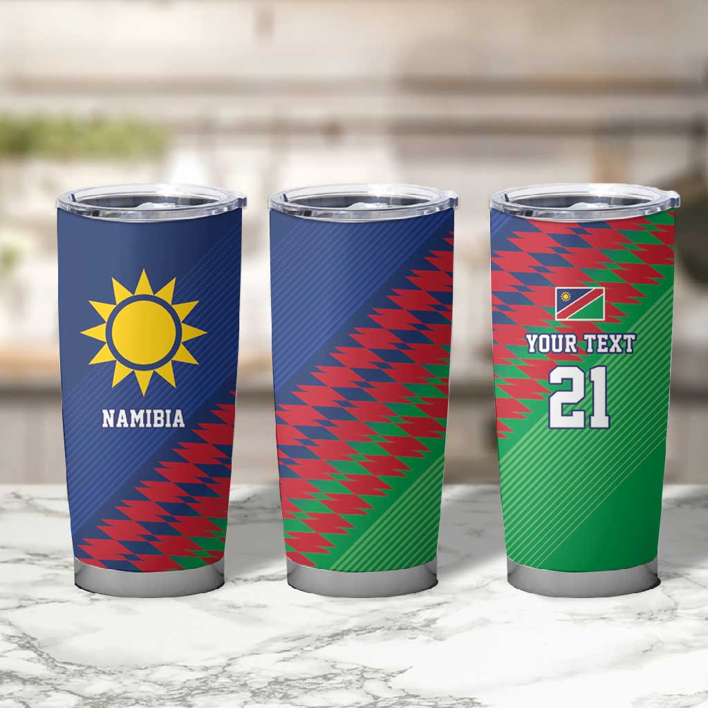Custom Cricket African Namibia Tumbler Cup Namibian Sporty Pattern Flag Motif LT9