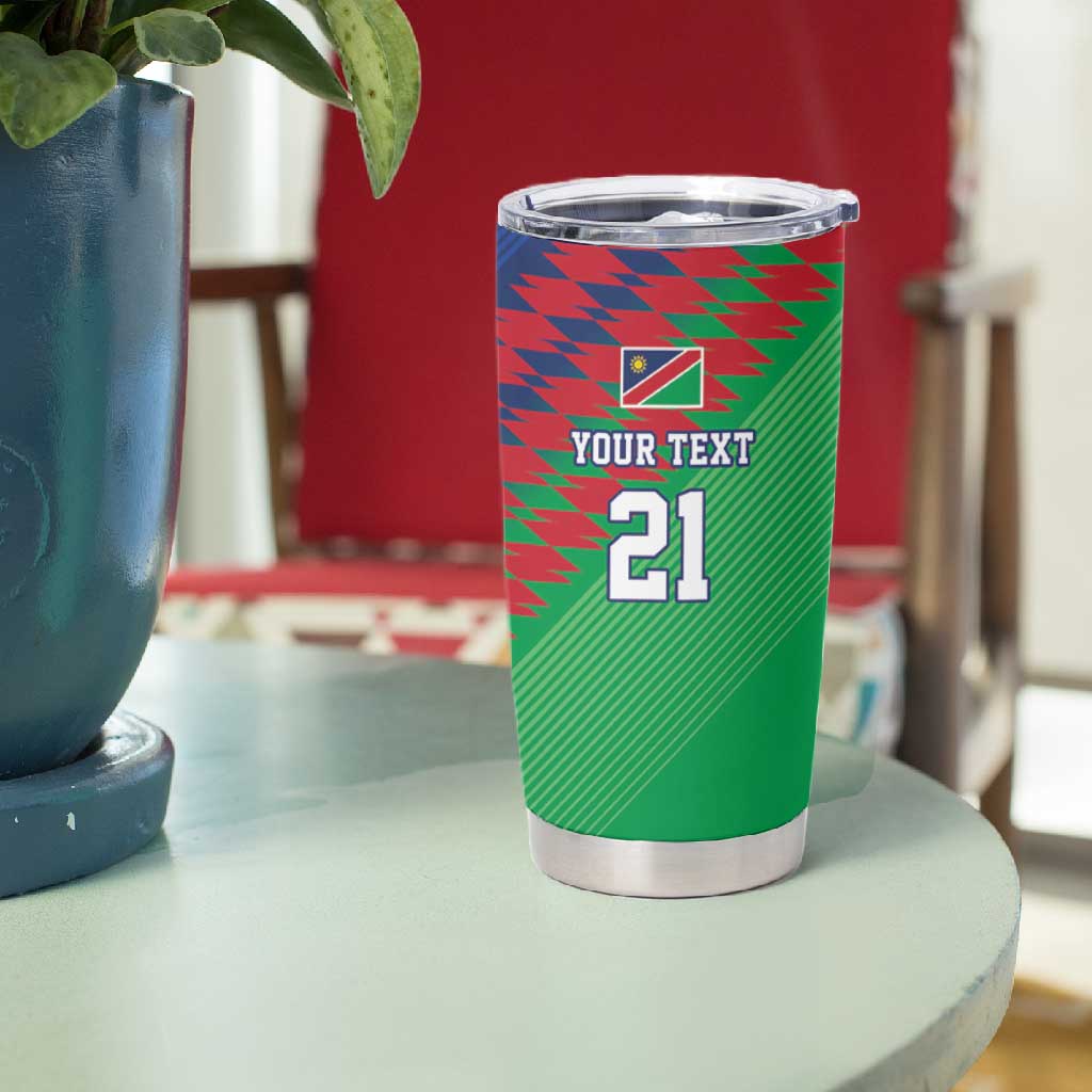 Custom Cricket African Namibia Tumbler Cup Namibian Sporty Pattern Flag Motif LT9