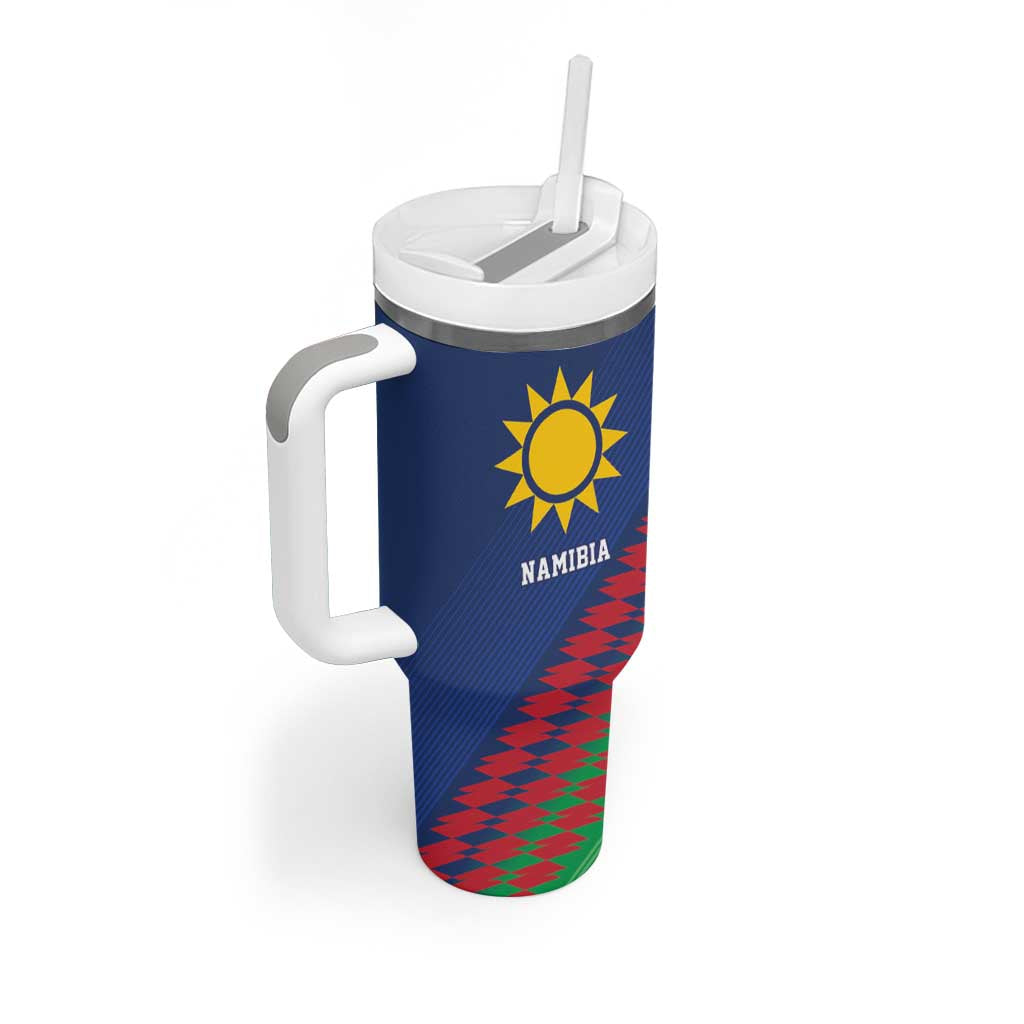 Custom Cricket African Namibia Tumbler With Handle Namibian Sporty Pattern Flag Motif LT9