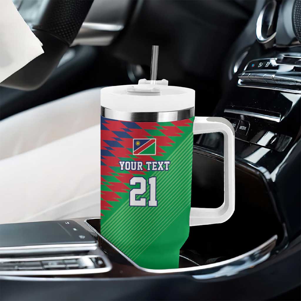 Custom Cricket African Namibia Tumbler With Handle Namibian Sporty Pattern Flag Motif LT9