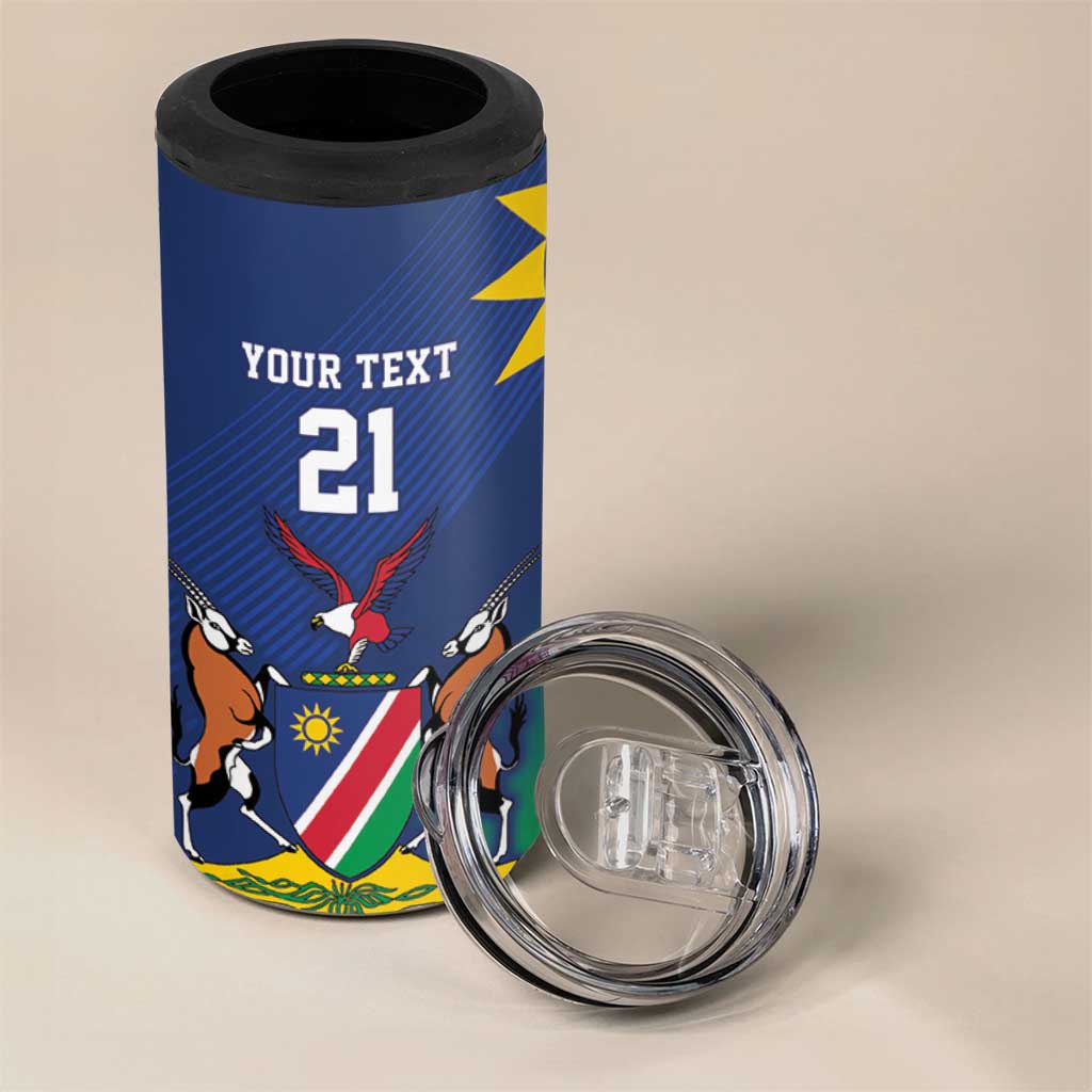 Custom Rugby African Namibia 4 in 1 Can Cooler Tumbler Welwitschias African Fish Eagle LT9