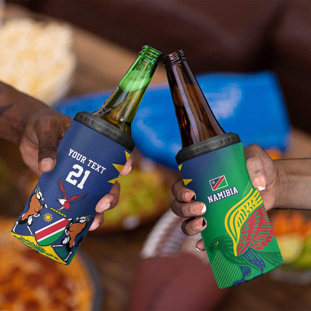 Custom Rugby African Namibia 4 in 1 Can Cooler Tumbler Welwitschias African Fish Eagle LT9