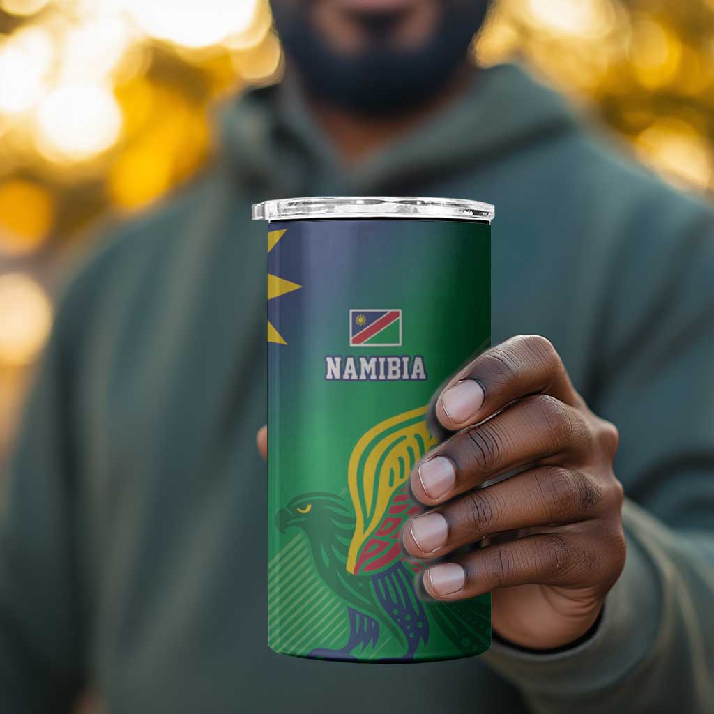 Custom Rugby African Namibia 4 in 1 Can Cooler Tumbler Welwitschias African Fish Eagle LT9