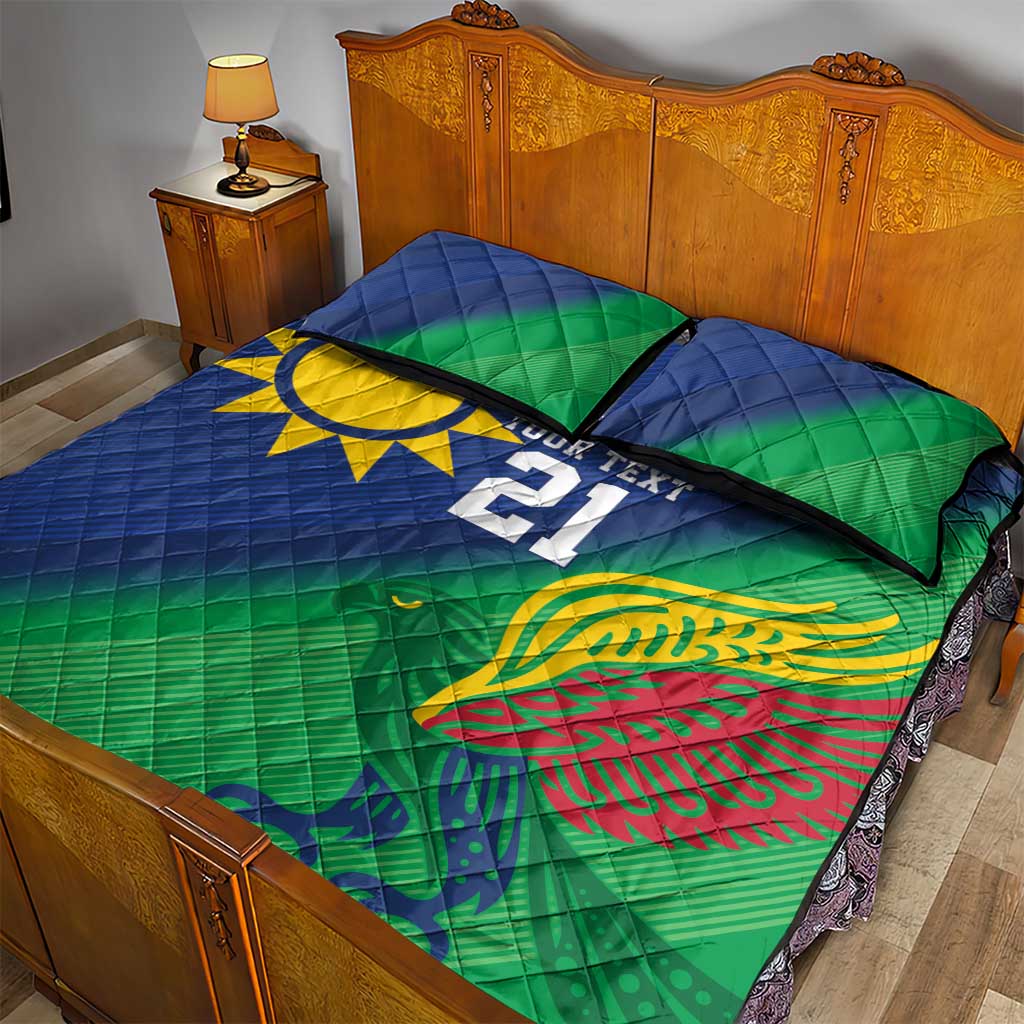Custom Rugby African Namibia Quilt Bed Set Welwitschias African Fish Eagle LT9