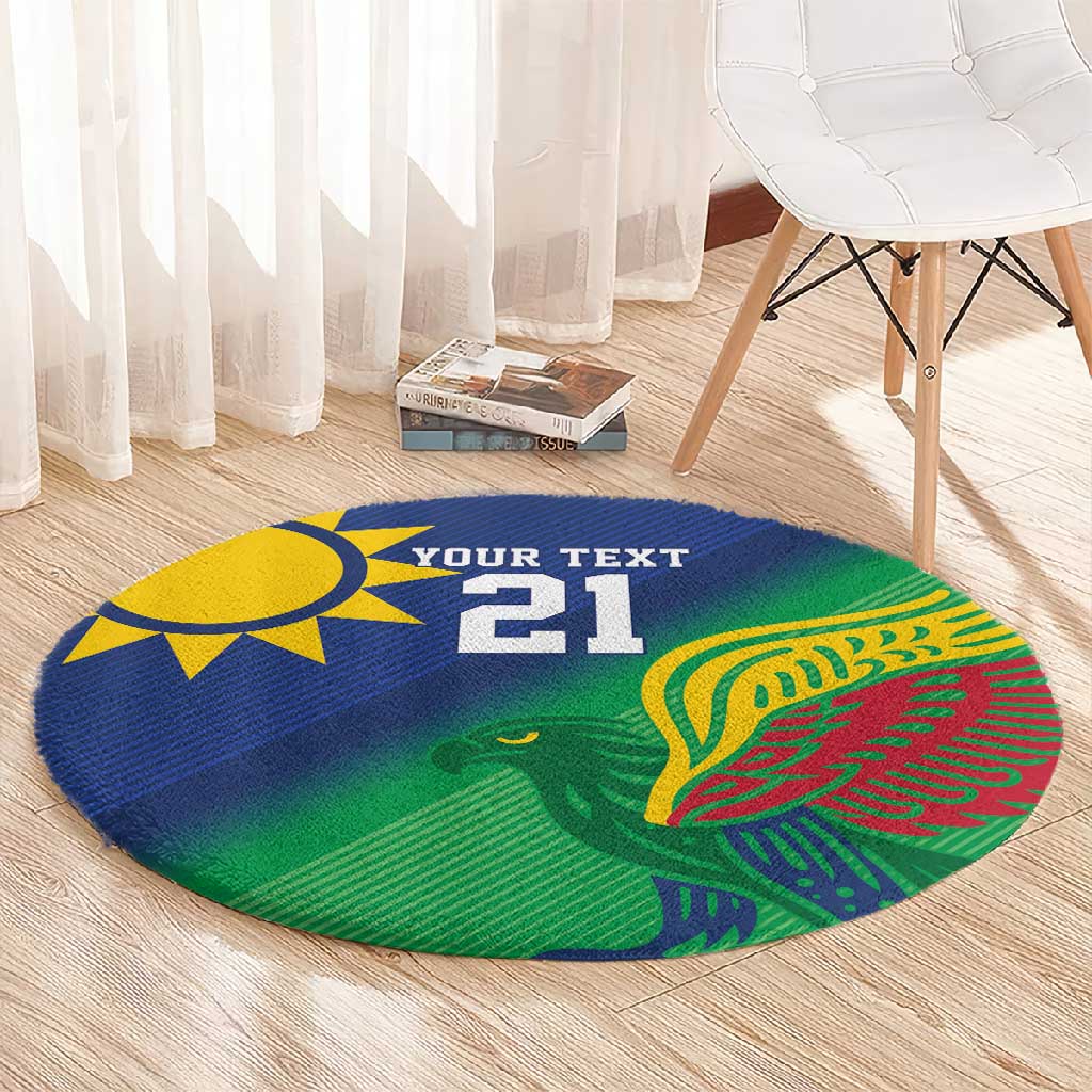 Custom Rugby African Namibia Round Carpet Welwitschias African Fish Eagle LT9