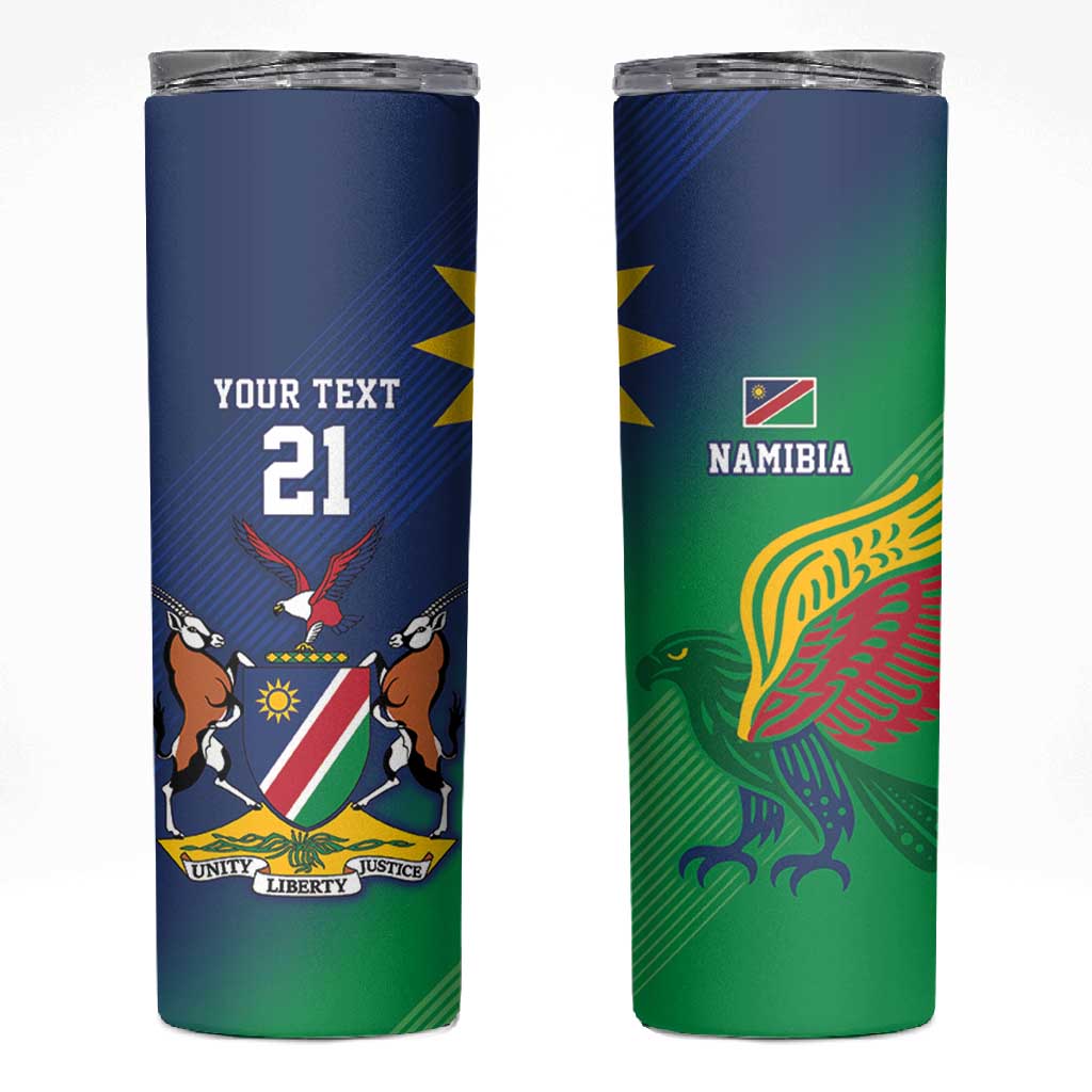 Custom Rugby African Namibia Skinny Tumbler Welwitschias African Fish Eagle LT9