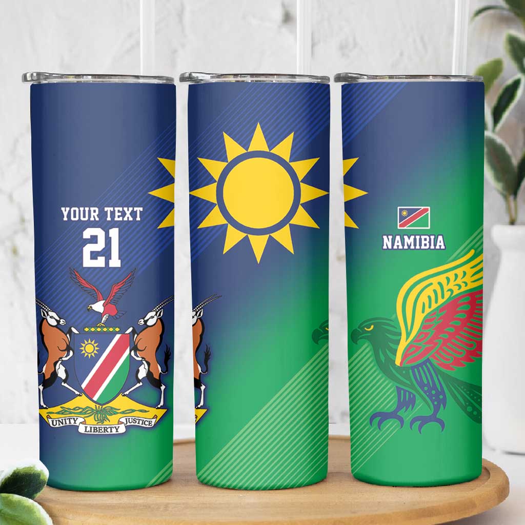 Custom Rugby African Namibia Skinny Tumbler Welwitschias African Fish Eagle LT9