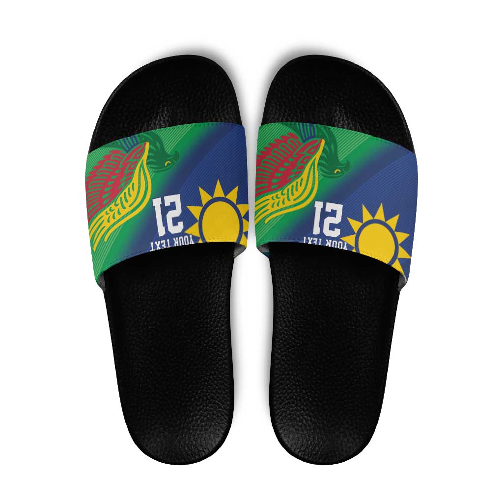 Namibia Rugby Custom Slide Sandals Welwitschias African Fish Eagle LT9
