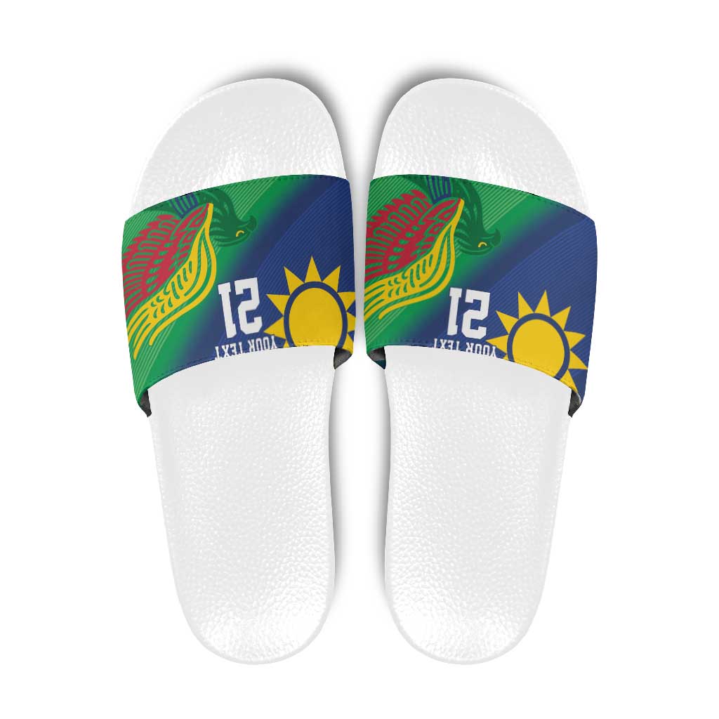 Namibia Rugby Custom Slide Sandals Welwitschias African Fish Eagle LT9