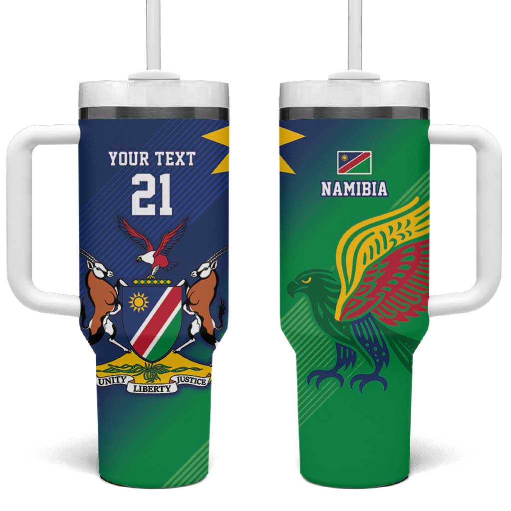 Custom Rugby African Namibia Tumbler With Handle Welwitschias African Fish Eagle LT9