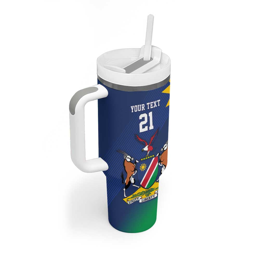Custom Rugby African Namibia Tumbler With Handle Welwitschias African Fish Eagle LT9