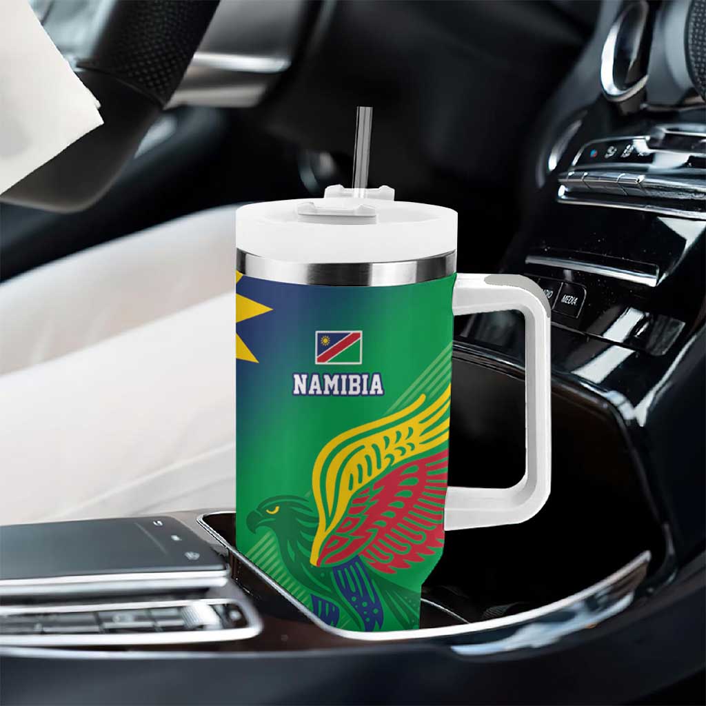 Custom Rugby African Namibia Tumbler With Handle Welwitschias African Fish Eagle LT9