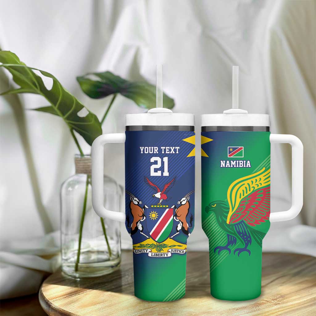 Custom Rugby African Namibia Tumbler With Handle Welwitschias African Fish Eagle LT9