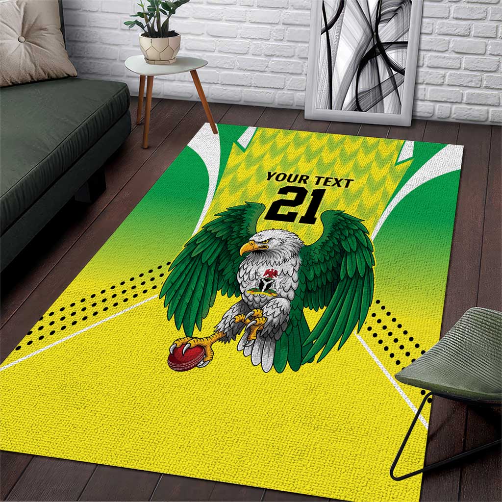 Custom Cricket African Nigeria Area Rug Najeriya Yellow Greens Eagle LT9