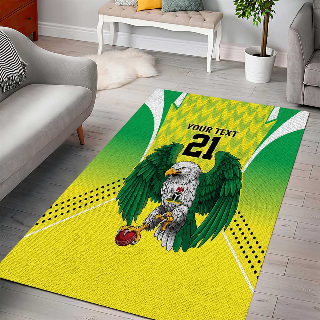 Custom Cricket African Nigeria Area Rug Najeriya Yellow Greens Eagle LT9