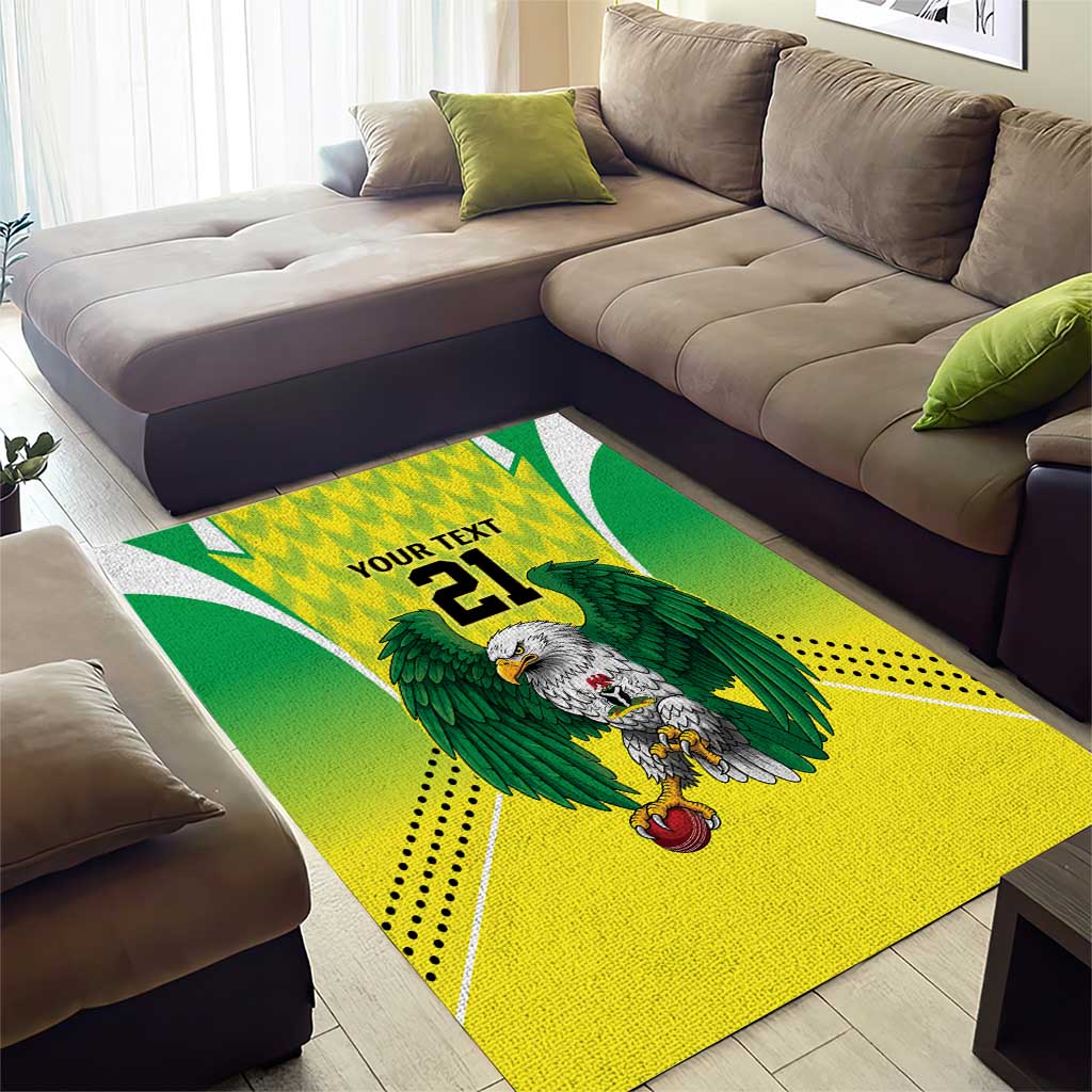 Custom Cricket African Nigeria Area Rug Najeriya Yellow Greens Eagle LT9