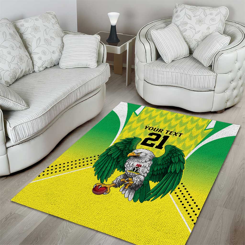 Custom Cricket African Nigeria Area Rug Najeriya Yellow Greens Eagle LT9