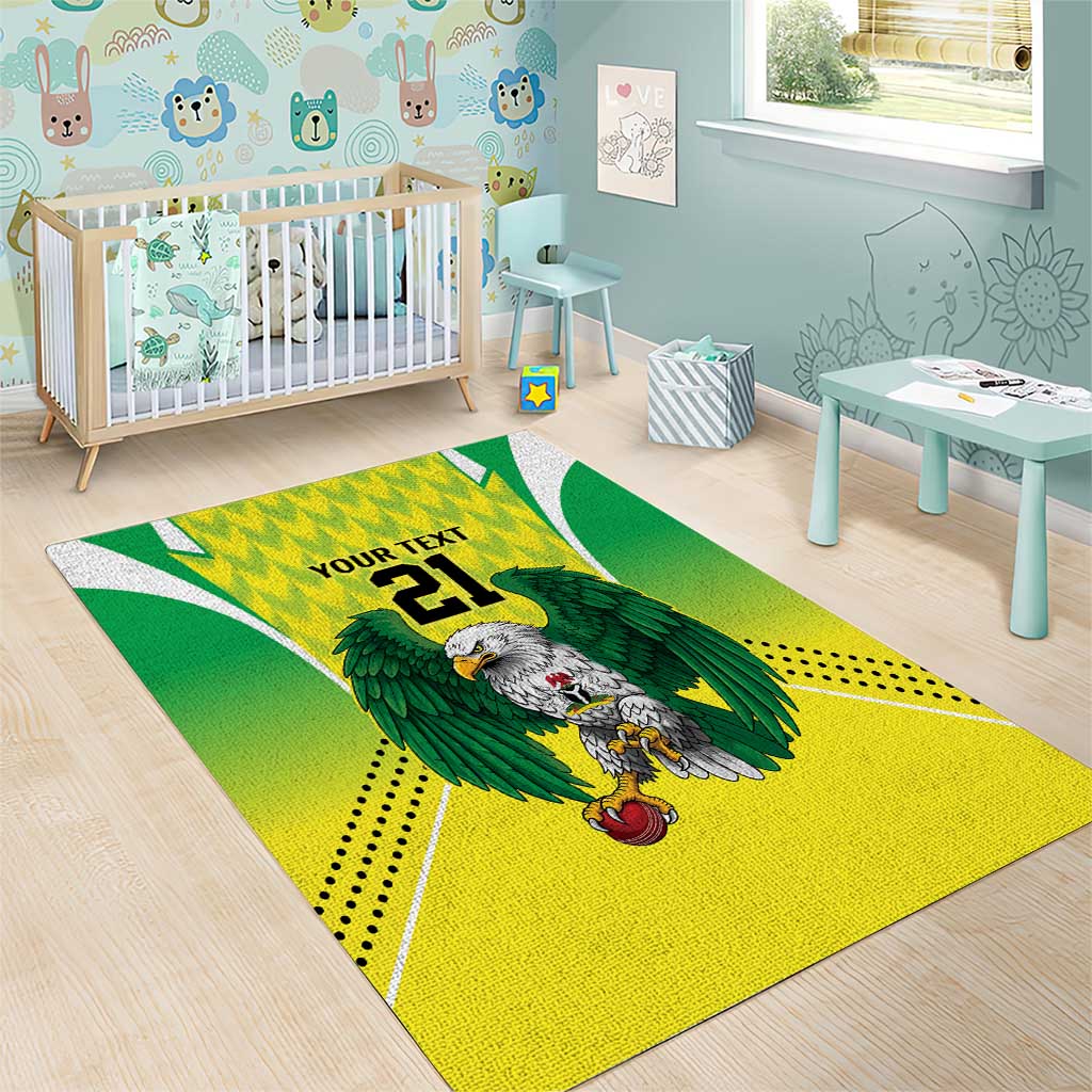 Custom Cricket African Nigeria Area Rug Najeriya Yellow Greens Eagle LT9