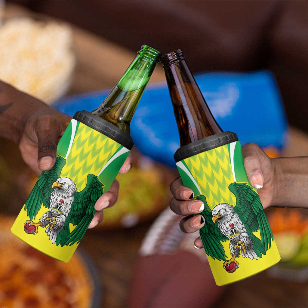 Custom Cricket African Nigeria 4 in 1 Can Cooler Tumbler Najeriya Yellow Greens Eagle LT9