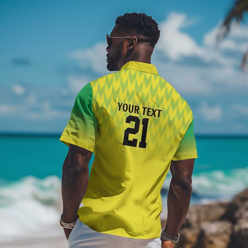 Custom Cricket African Nigeria Hawaiian Shirt Najeriya Yellow Greens Eagle LT9