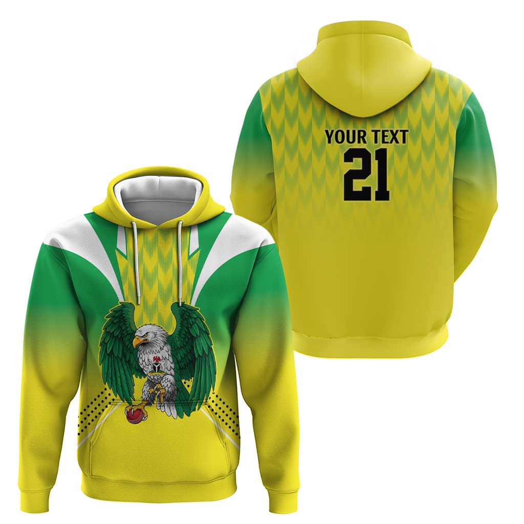 Nigeria Cricket Custom Hoodie Najeriya Yellow Greens Eagle LT9
