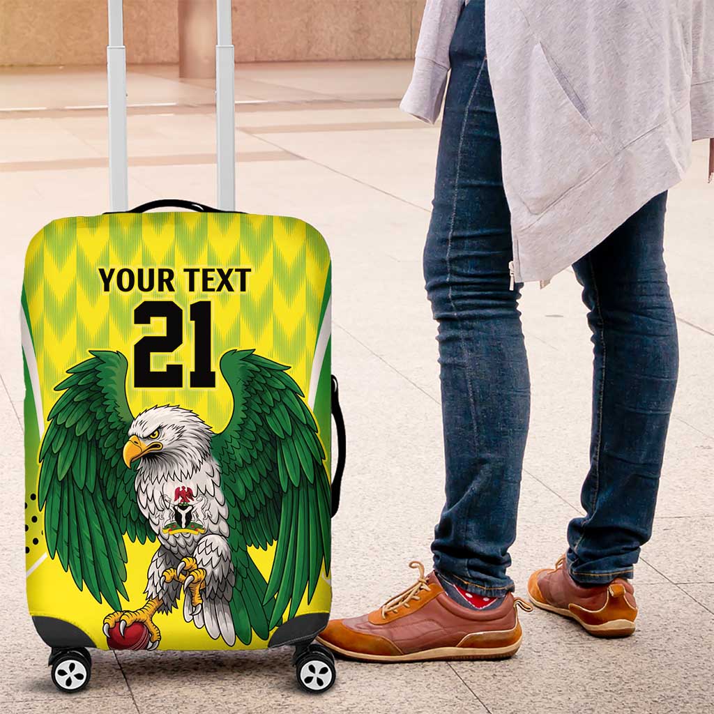 Nigeria Cricket Custom Luggage Cover Najeriya Yellow Greens Eagle LT9