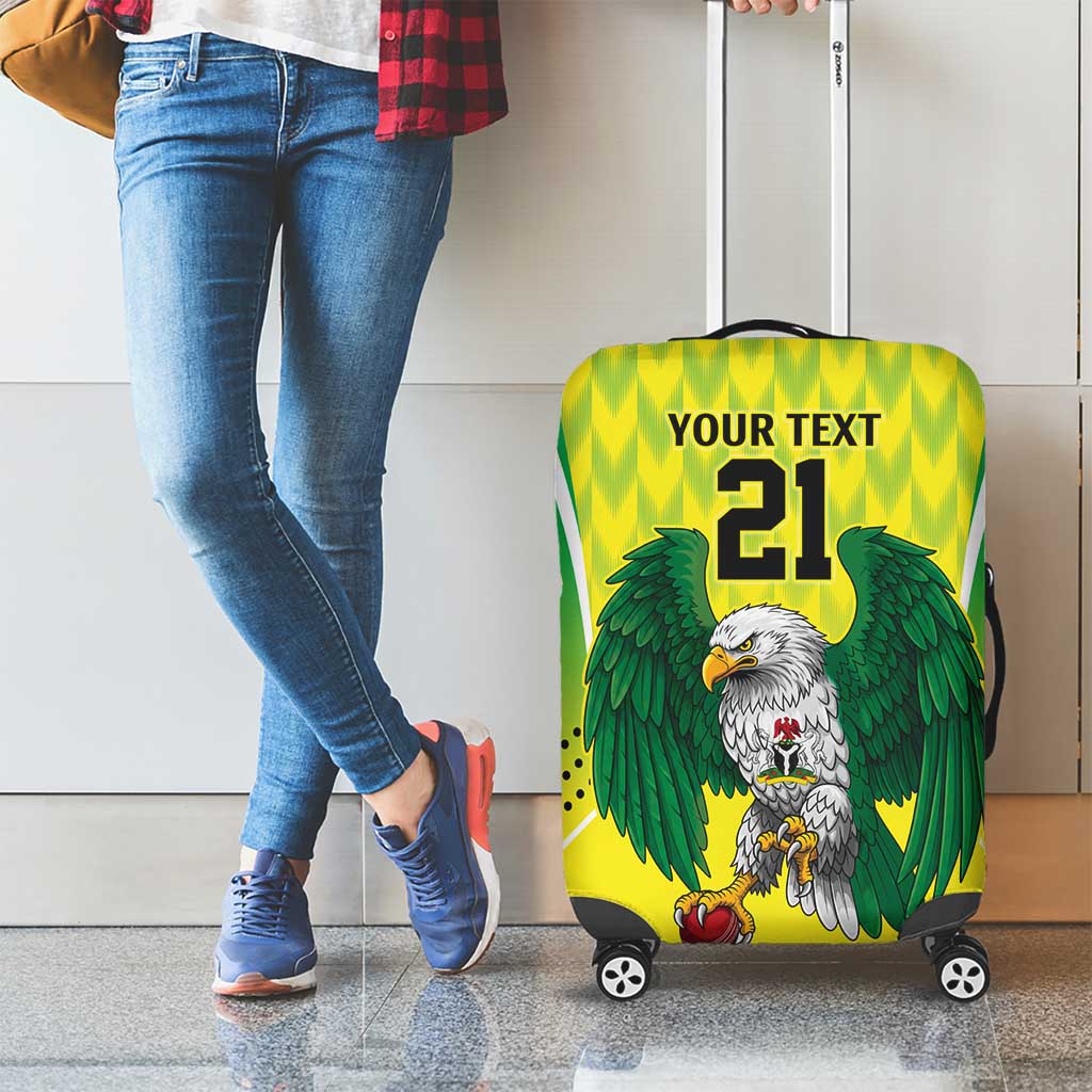 Nigeria Cricket Custom Luggage Cover Najeriya Yellow Greens Eagle LT9