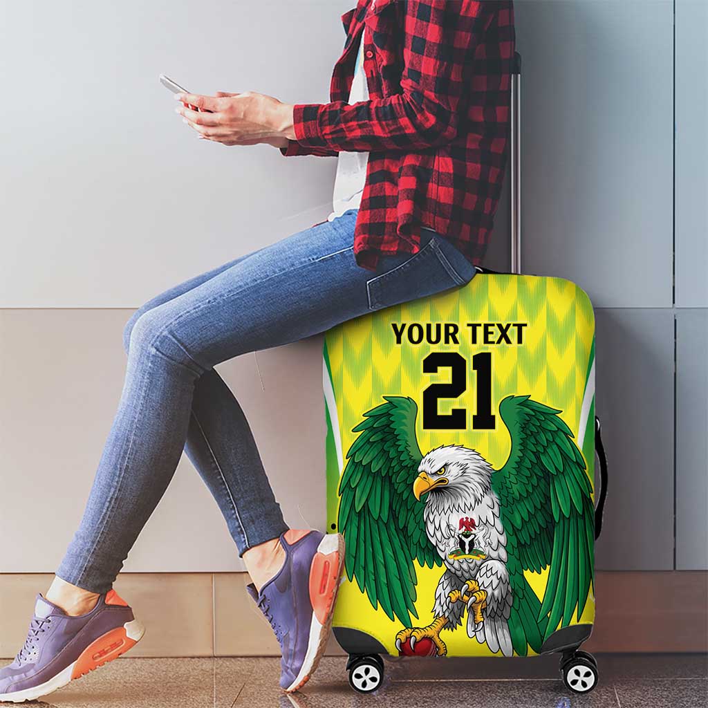 Nigeria Cricket Custom Luggage Cover Najeriya Yellow Greens Eagle LT9