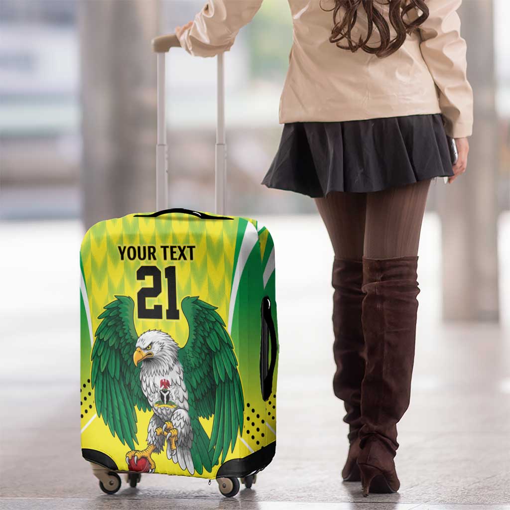 Nigeria Cricket Custom Luggage Cover Najeriya Yellow Greens Eagle LT9