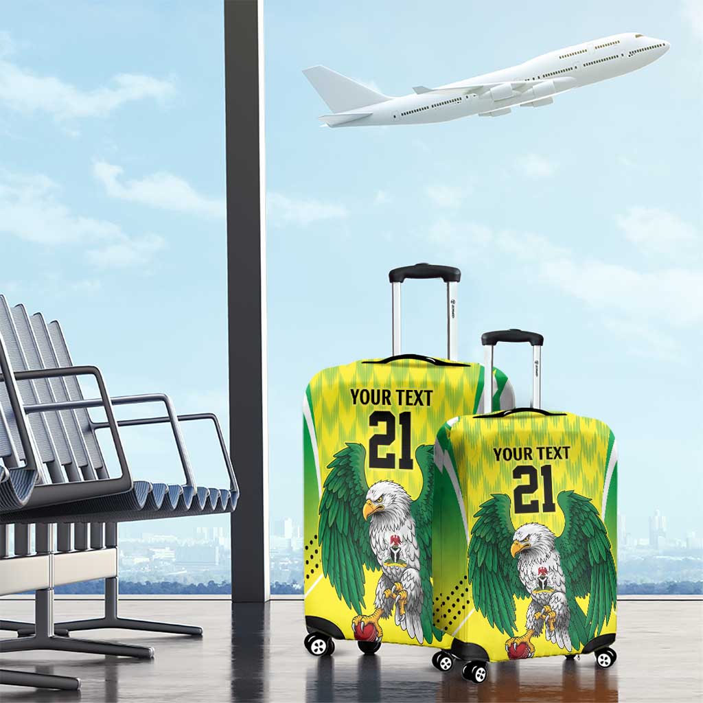Nigeria Cricket Custom Luggage Cover Najeriya Yellow Greens Eagle LT9