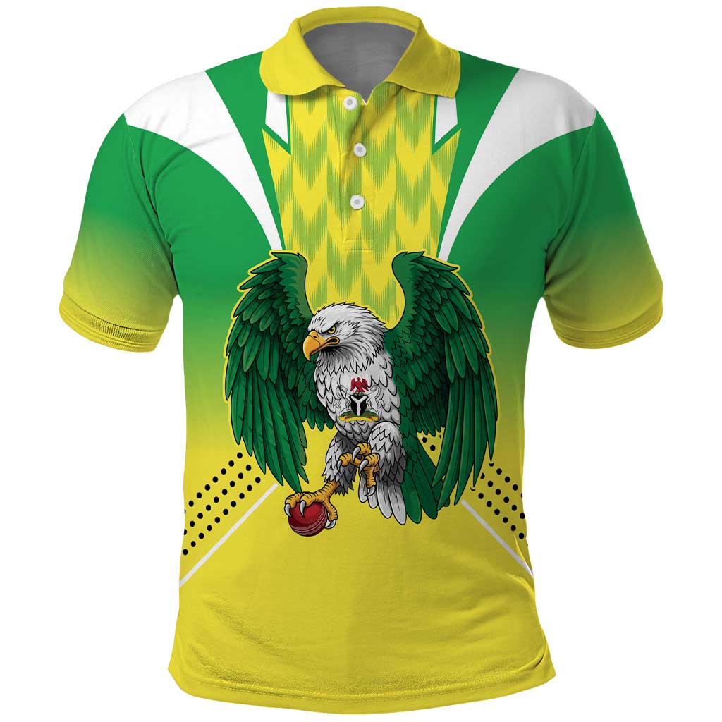 Nigeria Cricket Custom Polo Shirt Najeriya Yellow Greens Eagle LT9